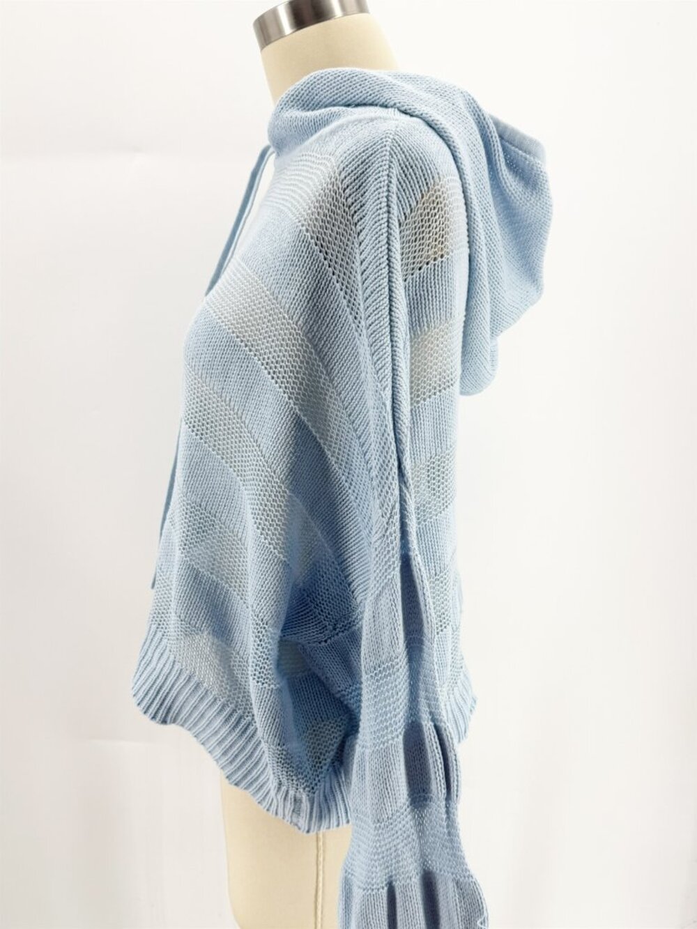 RtA Marvin Cropped Hoodie Sweater in Baby Blue S - Picture 5 of 9